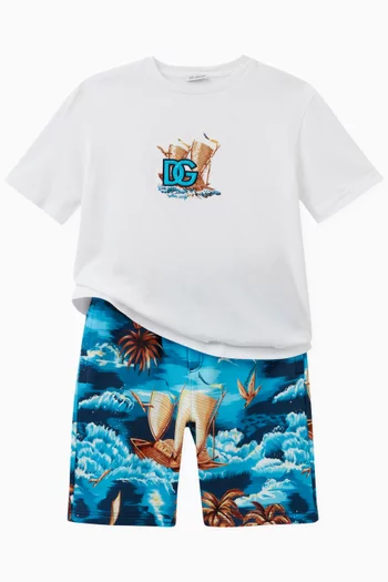 Hawaii Print Shorts in Cotton