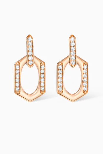 Links Diamond Earrings in 18kt Rose Gold