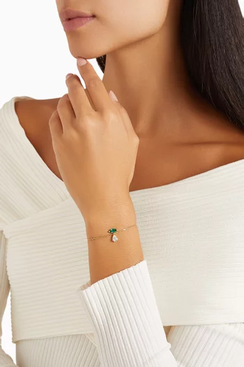 Emerald White Topaz Bracelet in 18kt Yellow Gold