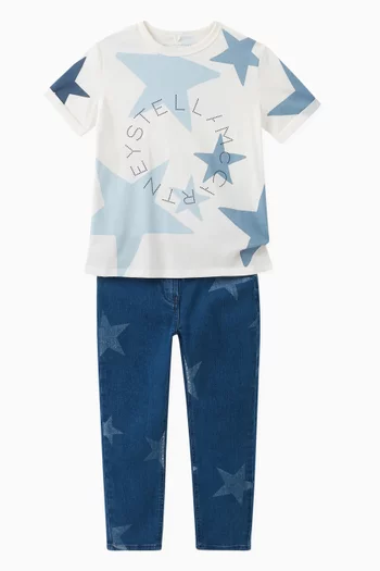 Logo Stars T-shirt in Cotton