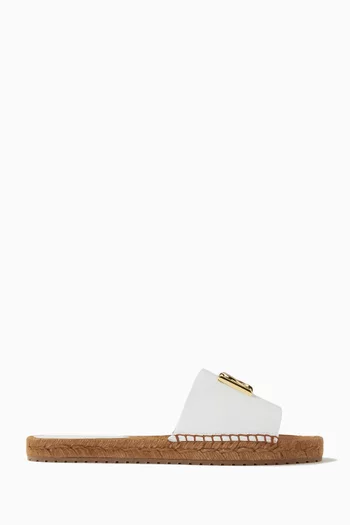 Espadrilles Logo Slides in Nappa Leather