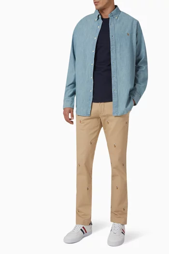 Chambray Logo Shirt in Cotton