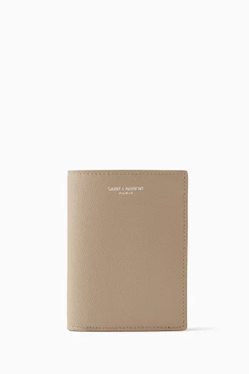 Bi-fold Card Wallet in Grained Leather