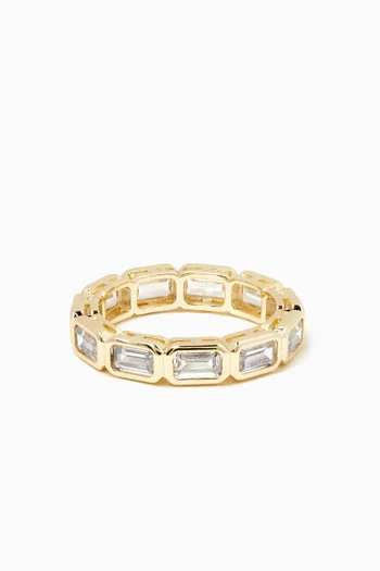 Baguette CZ Eternity Ring in Gold-plated Brass