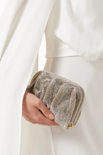 Venus La Petite Rhinestone Clutch in Crystal Mesh