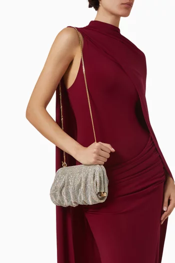 Venus La Grande Rhinestone Clutch in Crystal Mesh