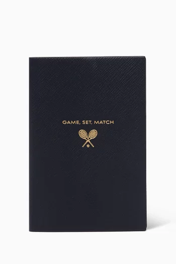 دفتر ملاحظات وطبعة Game, Set, Match جلد حبيبي بنقشة باناما