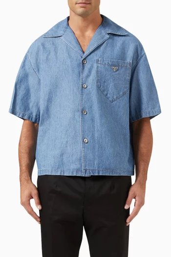 Chambray Bowling Shirt in Cotton