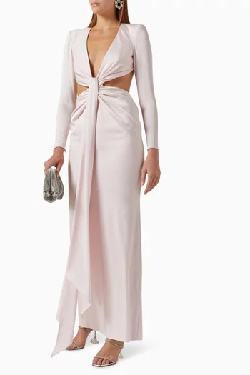Dalten Cut-out Gown in Satin Crepe