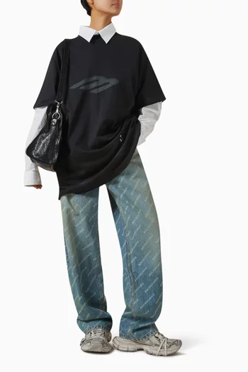 Loose Fit Jeans in Logo Denim