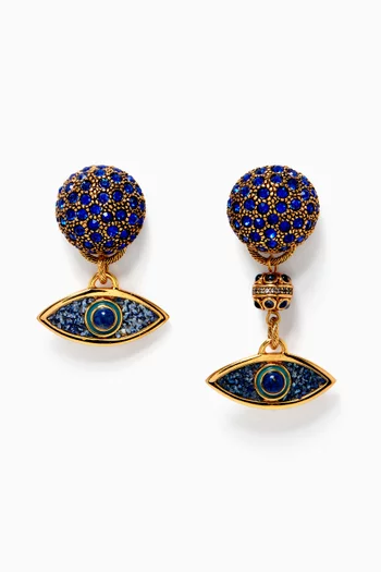 Eye Lapis Lazuli Clip-on Earrings in Gold-plated Brass