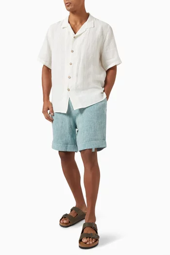 Elasticated Shorts in Linen