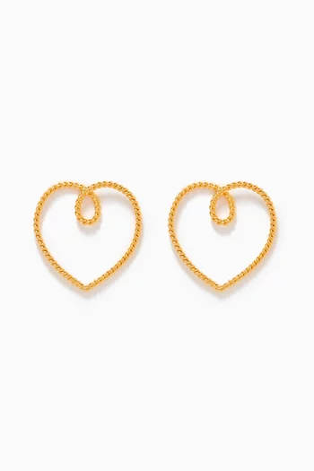 Heart Studs in Gold-plated Bronze