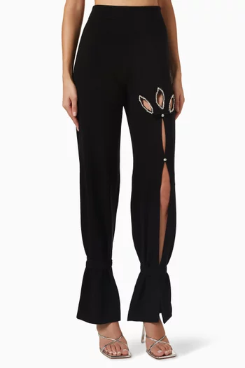 Lotus Crystal Pants in Crepe