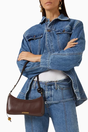 Le Bisou Perle  Zip Shoulder Bag in  Leather