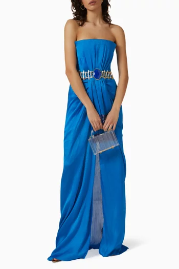 Strapless Maxi Dress in Satin