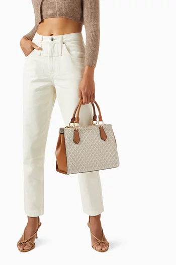 Medium Marilyn Satchel Bag in Signature Logo Canvas