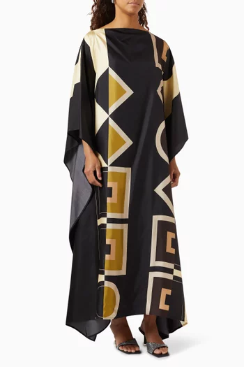 The Pampas Maxi Scarf Dress in Silk