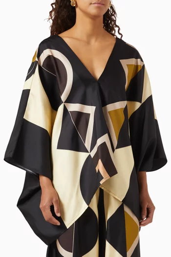 The Pampas Majorca Scarf Top in Silk-twill