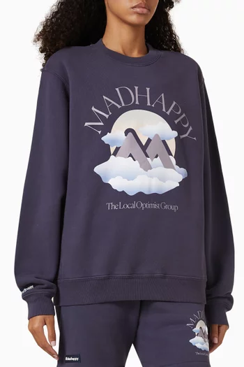 Outdoors Printed Sweatshirt in Cotton-fleece