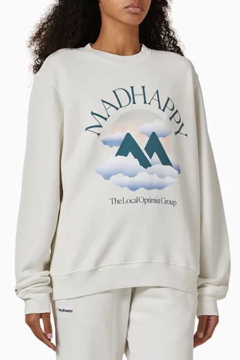 Outdoors Printed Sweatshirt in Cotton-fleece