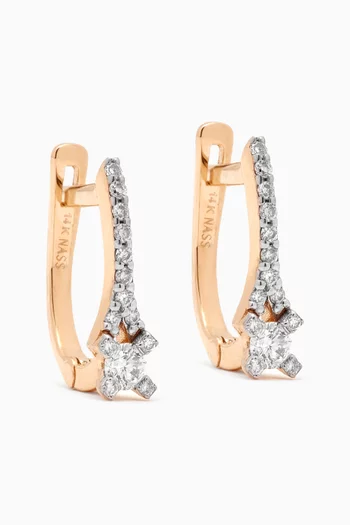 Mini Pavé Huggies in 14kt Gold