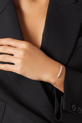 Diamond Barrel Pavé Chain Bracelet in 14kt Gold