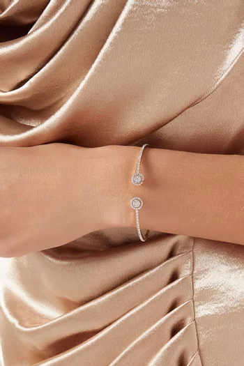 سوار مفتوح مرصع بماسات بافيه مستديرة ذهب عيار 14