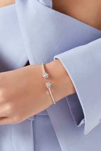 Blossom Pavé Diamond Open Bandle in 14kt White Gold