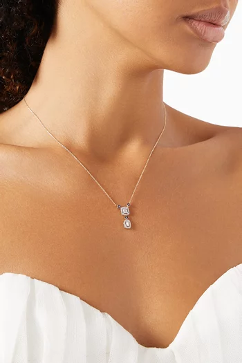 Mystery Set Sapphire & Diamond Pendant Necklace in 14kt Gold