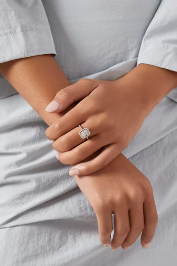 Mystery Set Double Frame Diamond Ring in 14kt Gold