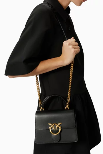 Mini Love Top Handle Bag in Leather