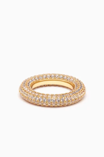 Pavé Amalfi Ring in Gold-plated Brass