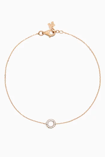 Mini Circle Diamond Bracelet in 14kt Gold
