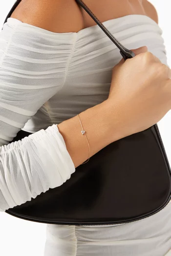 Mini Triangle Diamond Chain Bracelet in 14kt Gold