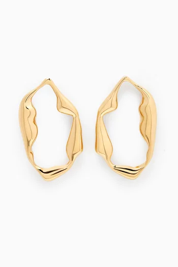 Statement Earrings in 18kt Gold-plated Brass