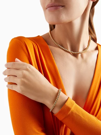 Spherical Chain Necklace in 18kt Gold-plated Brass