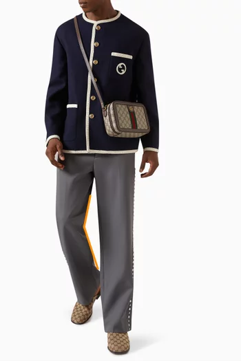 Small Ophidia Shoulder Bag with Web in  Supreme Canvas
