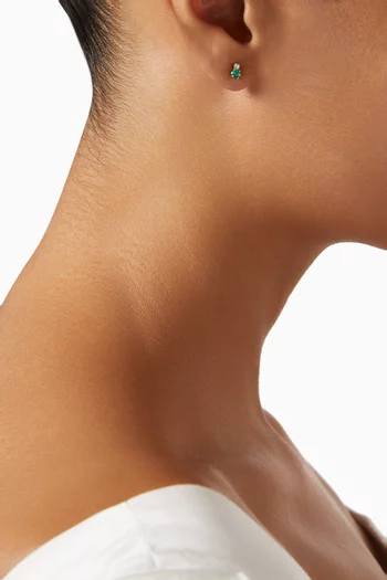 Colombian Emerald Mini Cluster Earrings in 18kt Gold