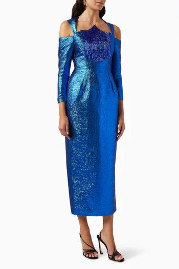 Kiara Bead-embellished Maxi Dress in Silk-jacquard