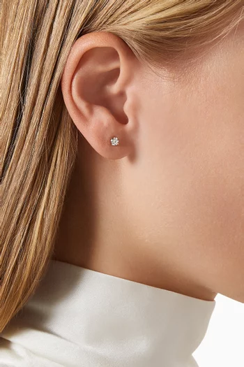 أقراط ماس مستدير ذهب عيار 18