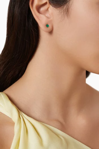 Colombian Emerald Stud Earrings in 18kt Gold