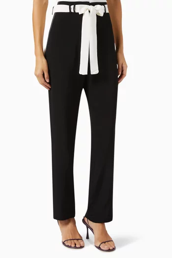 Belted High-rise Pants in Viscose