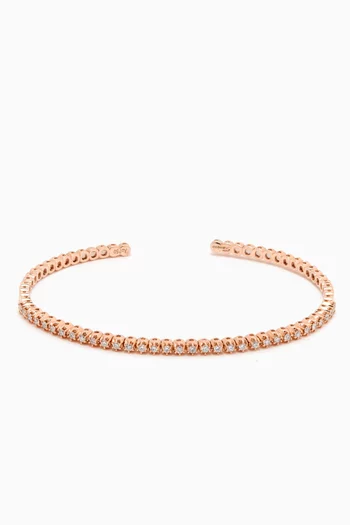 Barq Diamond Bangle in 18kt Rose Gold