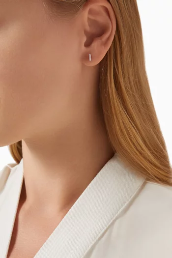 I Letter Diamond Single Stud Earring in 18kt White Gold