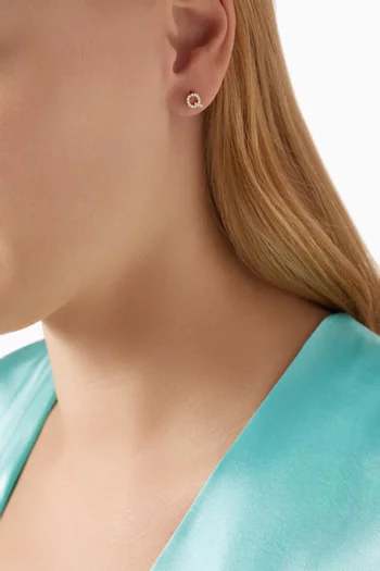 Q Letter Diamond Single Stud Earring in 18kt Gold