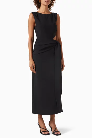 Eves Cut-out Midi Dress in Stretch-suiting