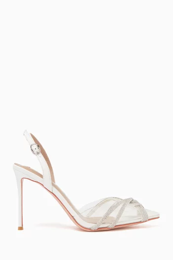 Angelica 95 Embellished Slingback Pumps in PVC & Leather
