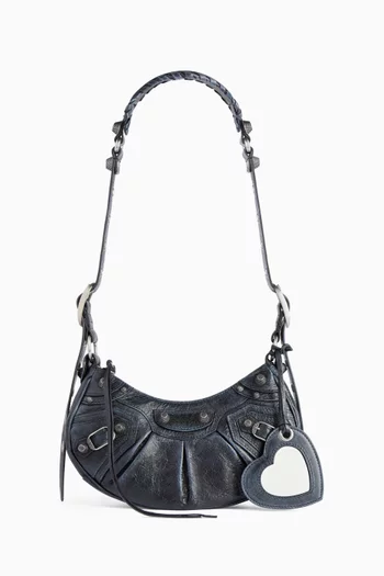 Le Cagole XS Shoulder Bag in Dirty-effect Arena Lambskin