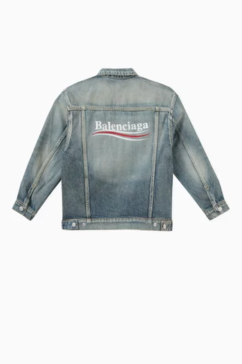 Oversized Political Campaign Jacket in Japanese Denim